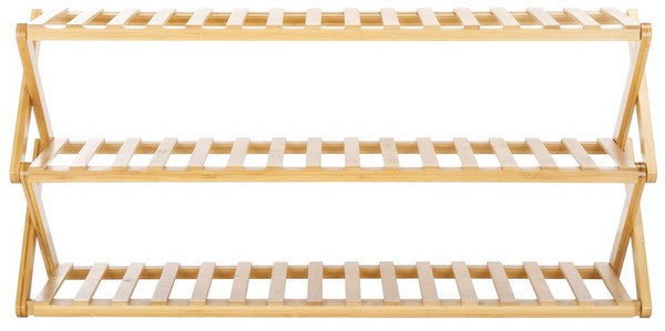 Acheta 3 Tier Shoe Shelf, STG1913 | Safavieh - Natural Bamboo