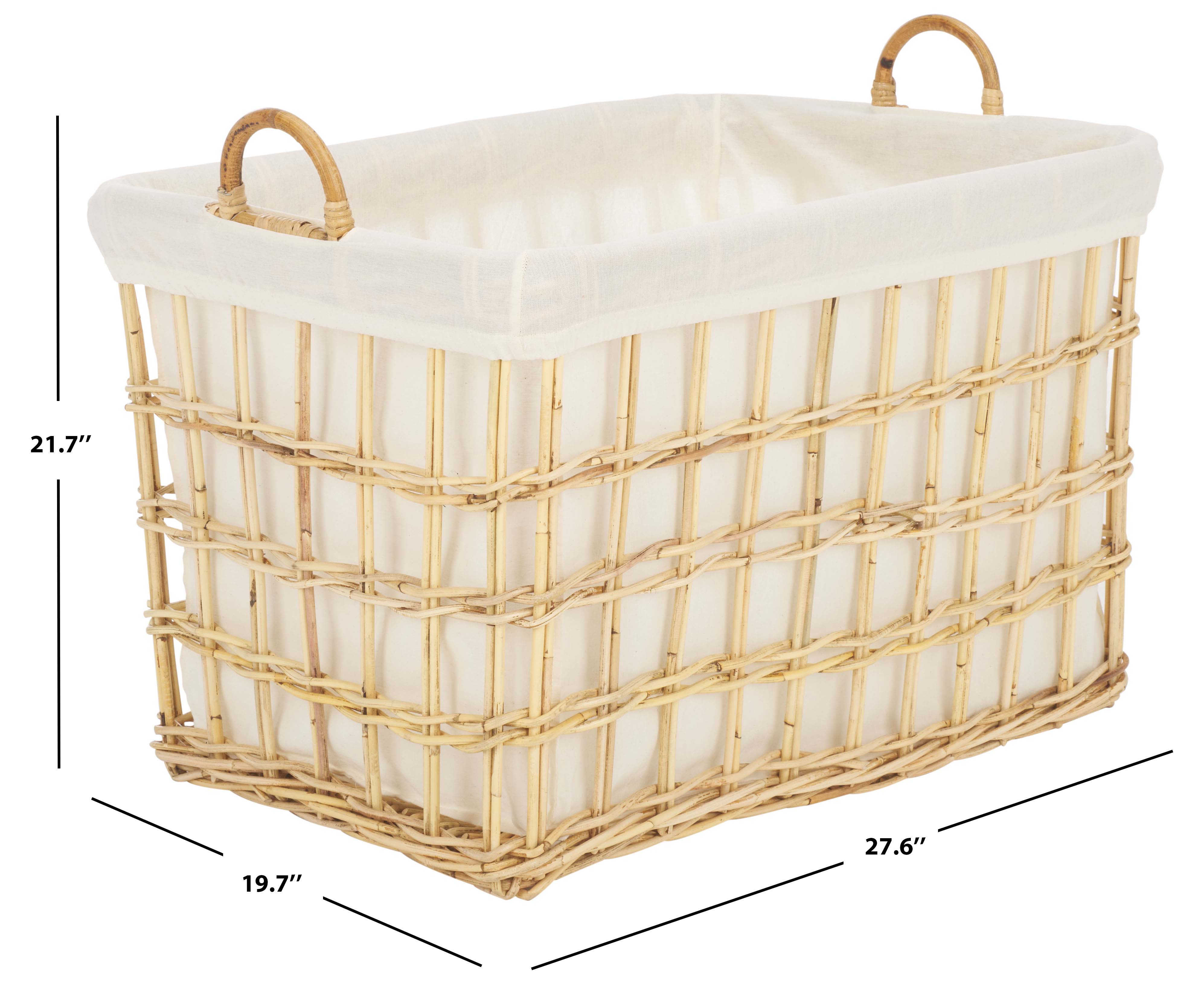 Safavieh Kari Basket W/ Liner - Natural / White