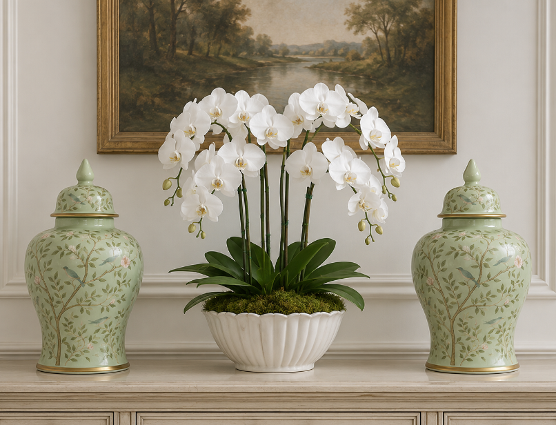 Green Chinoiserie Jar (2 Sizes)