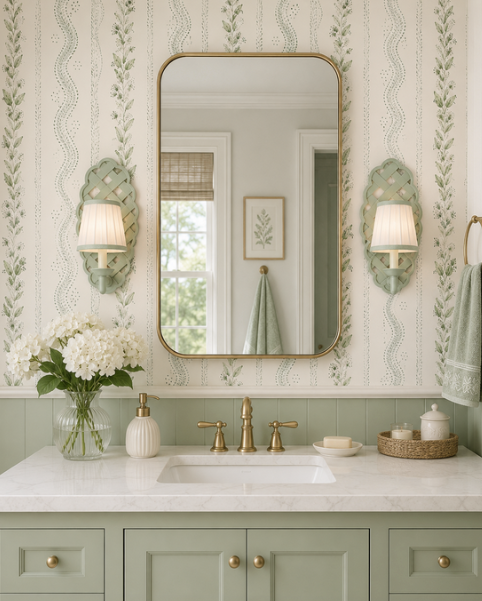 Green Lattice Sconce