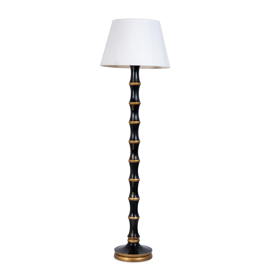 Black & Gold Bamboo Floor Lamp