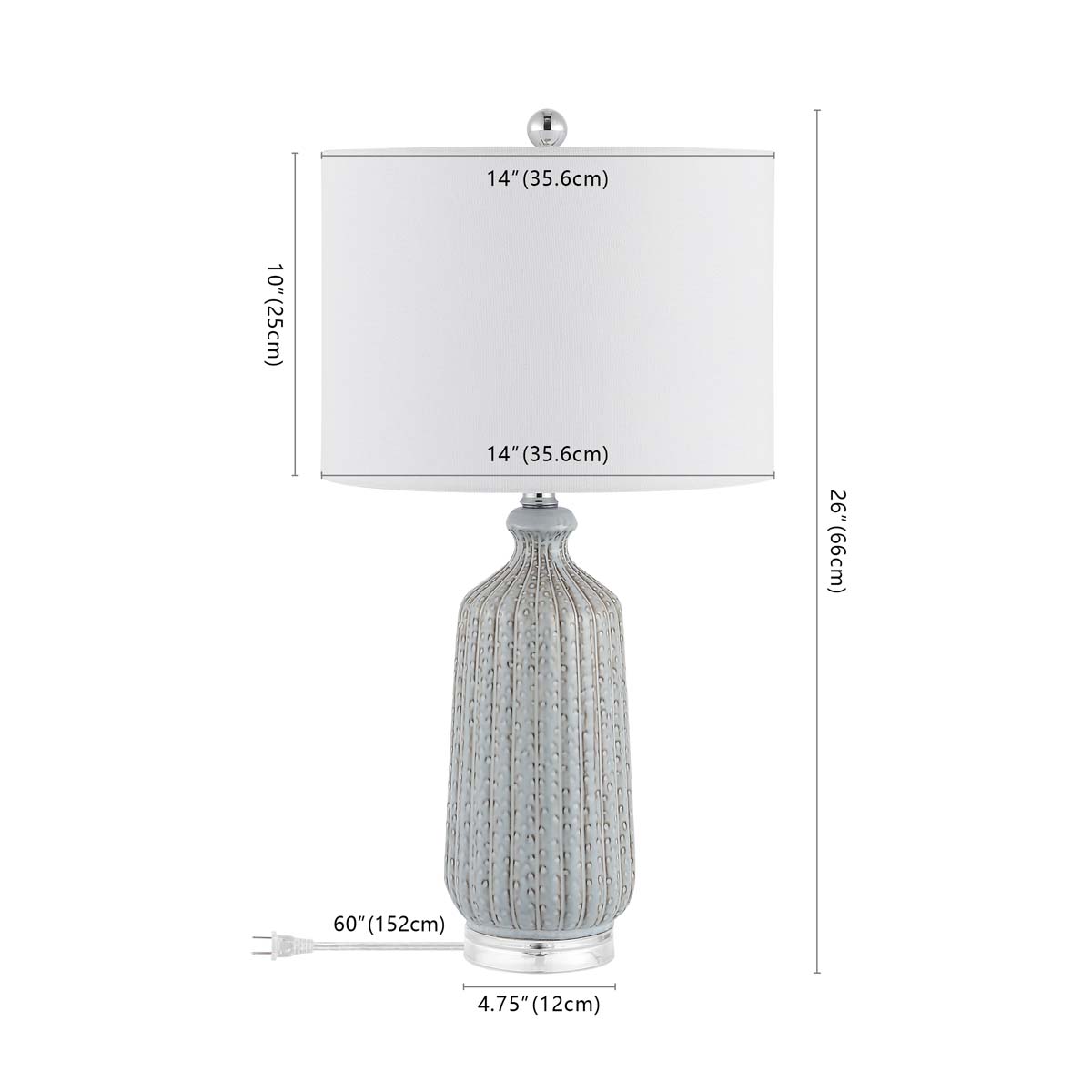 Safavieh Amberly Table Lamp , TBL4401 - Reactive Grey