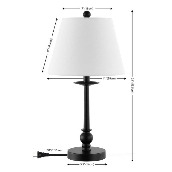 Safavieh Clysa 21 Inch Table Lamp, TBL4502 - Black