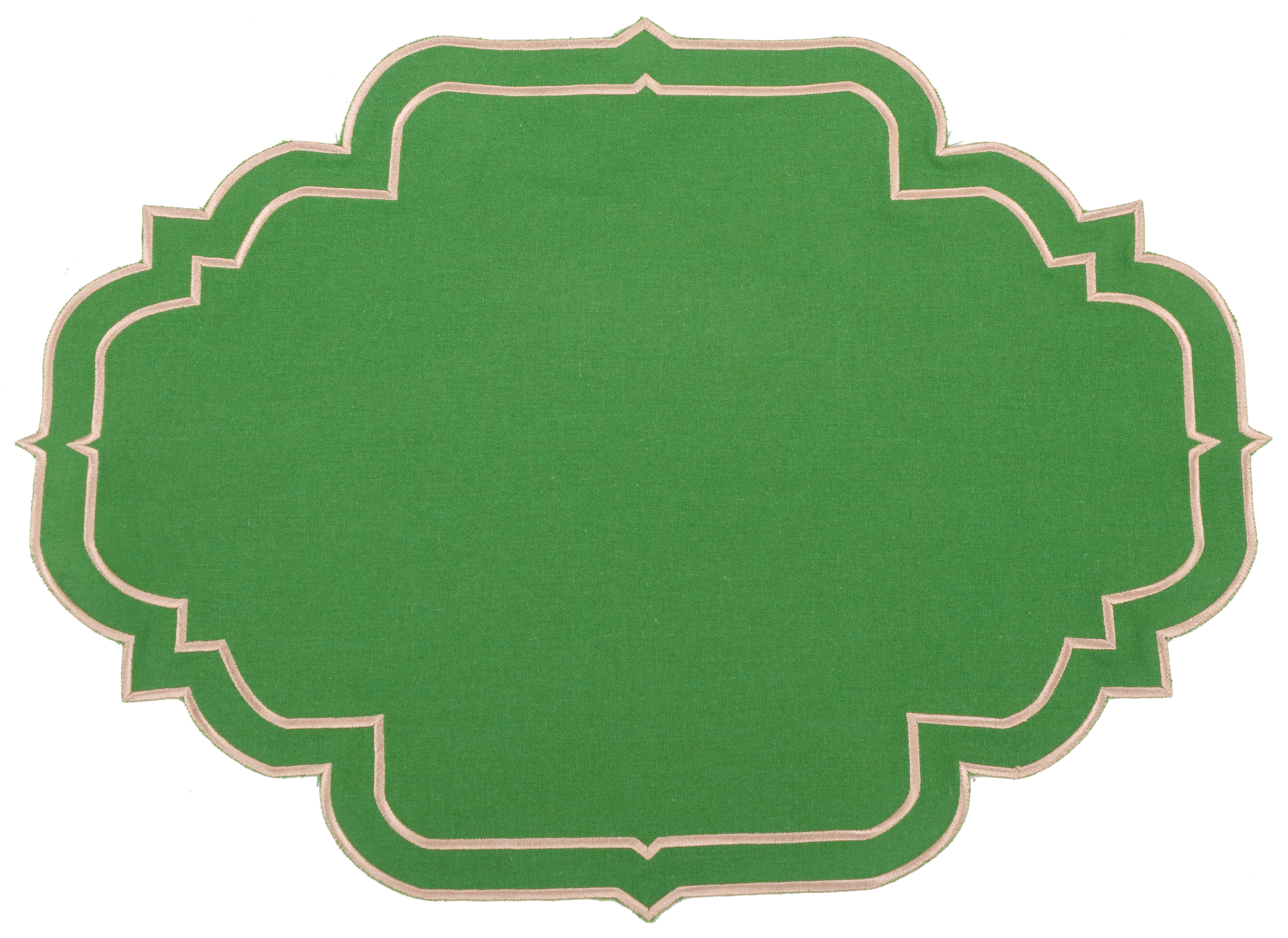 Augusta Green & Gold Trim PLACEMAT & NAPKIN