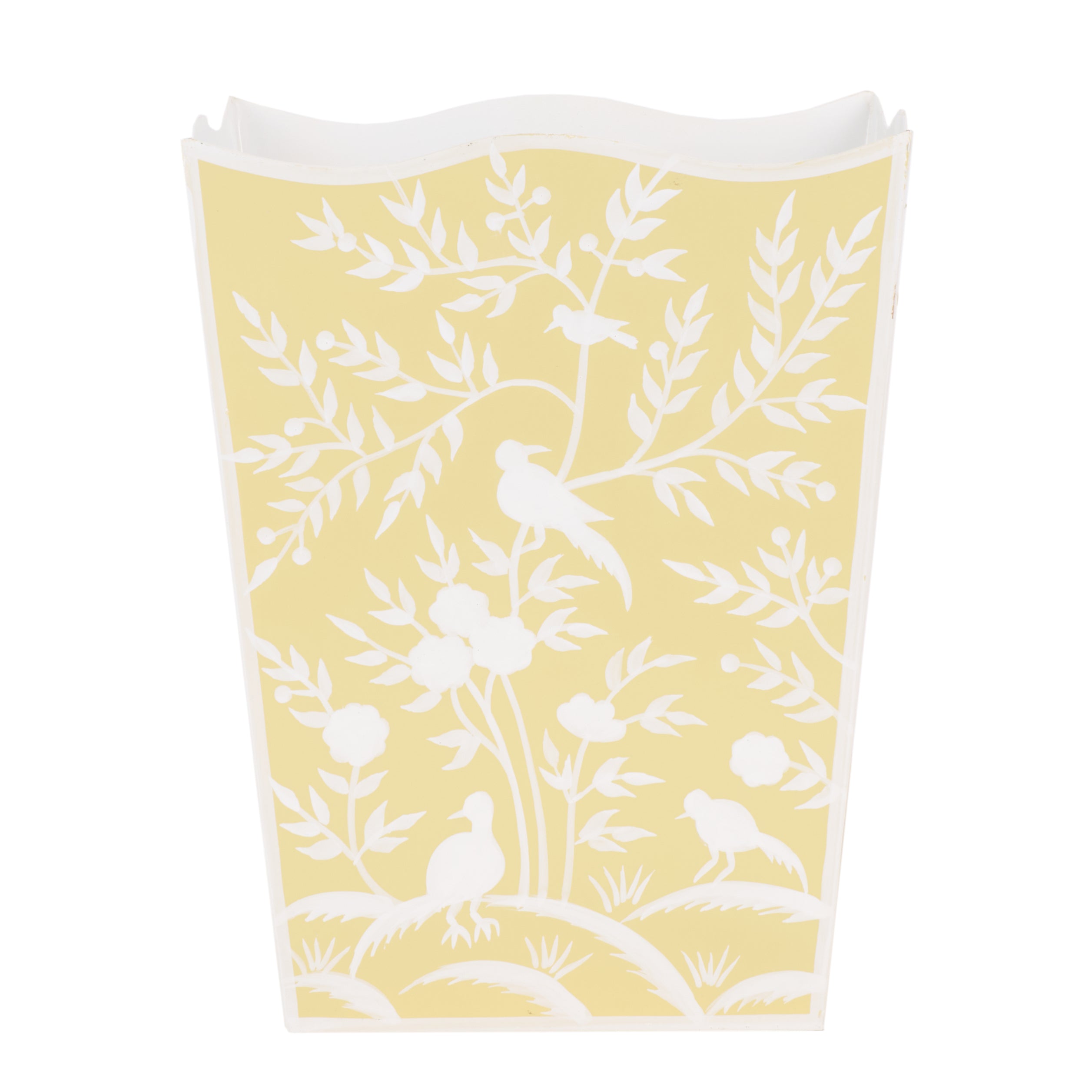 Yellow BIRD & VINE WASTEPAPER BASKET & TISSUE