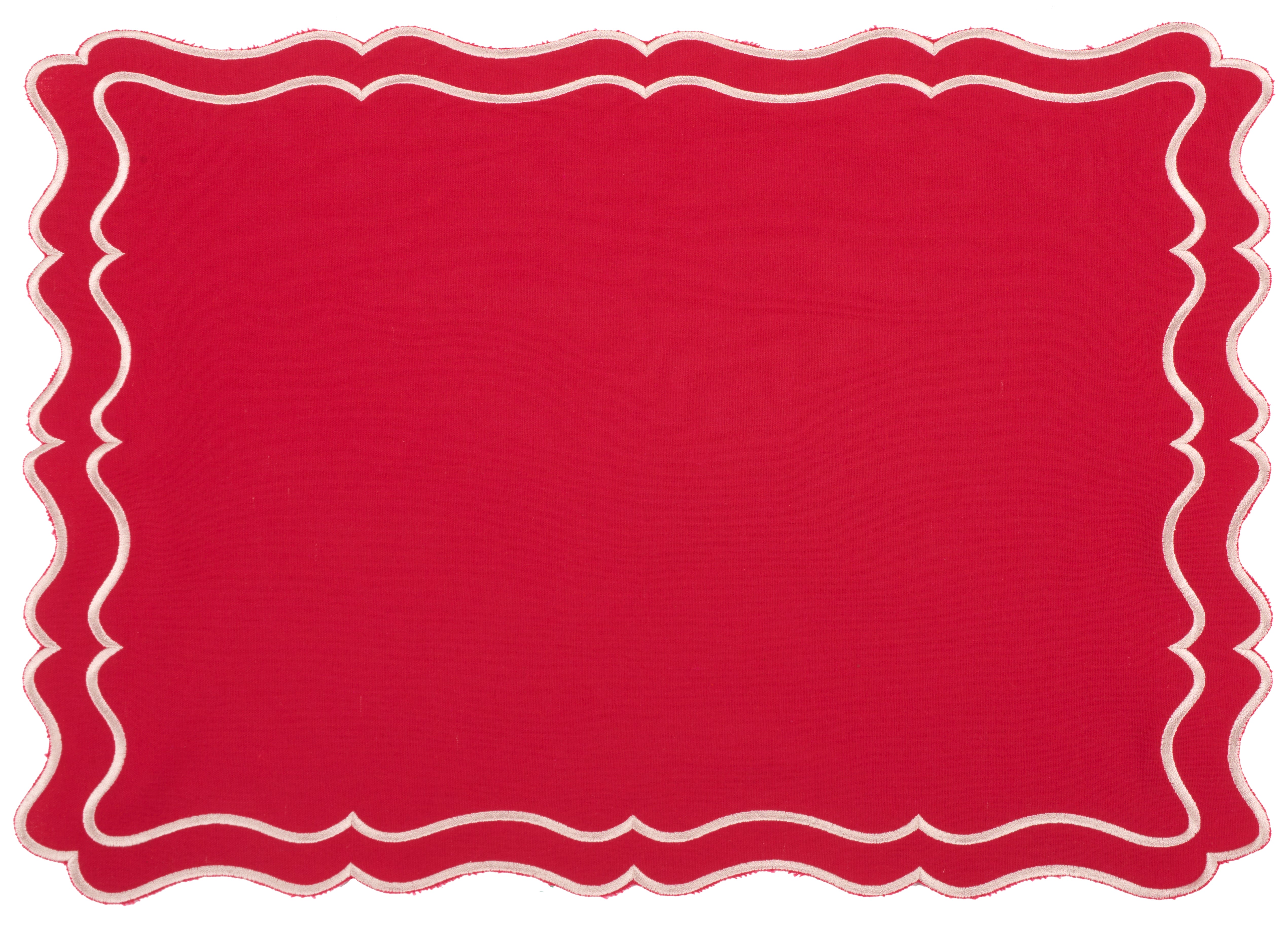 Raleigh Red & White Trim PLACEMAT & NAPKIN
