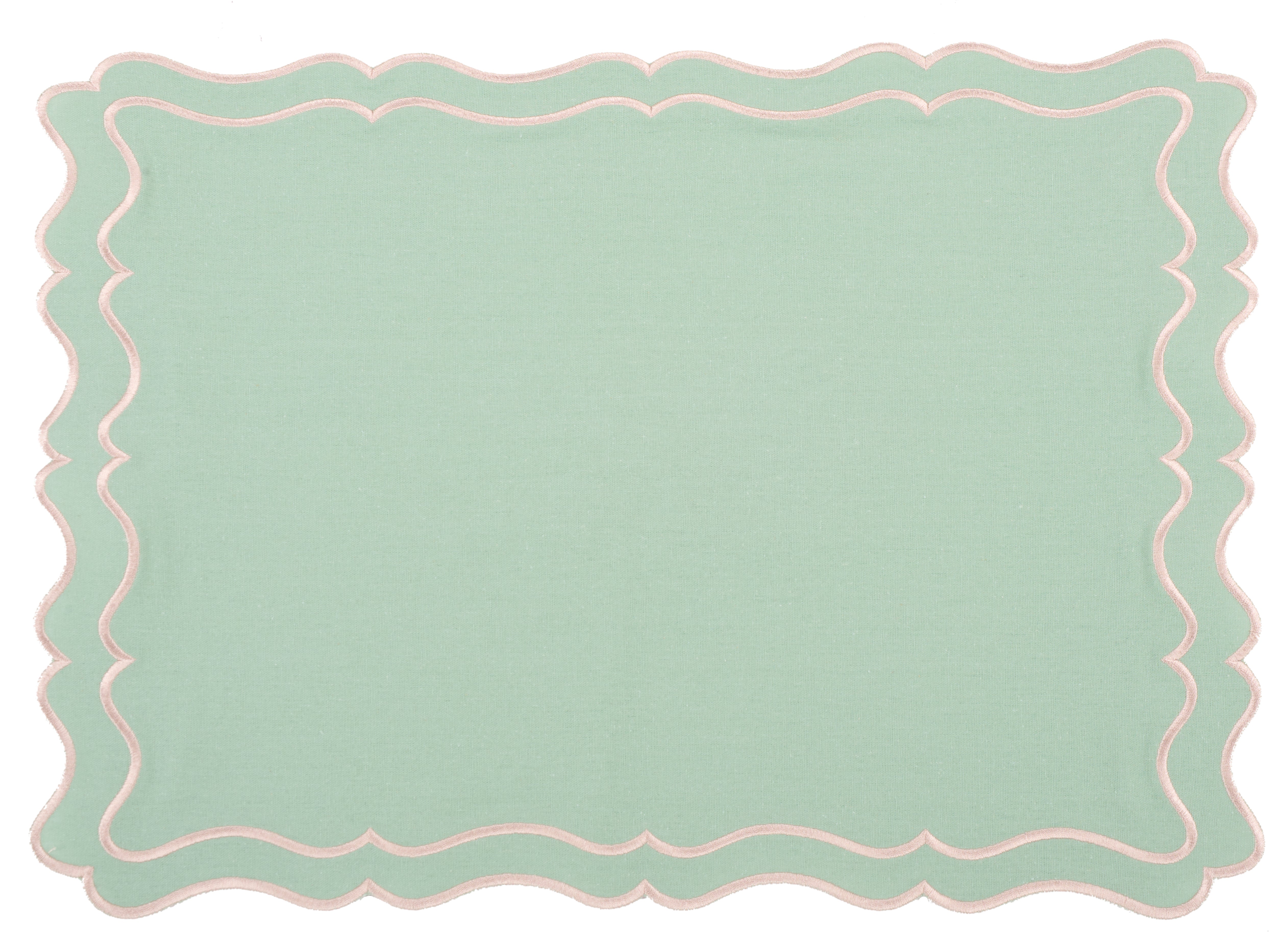 Raleigh Mint Green & Soft Gold Trim PLACEMAT & NAPKIN