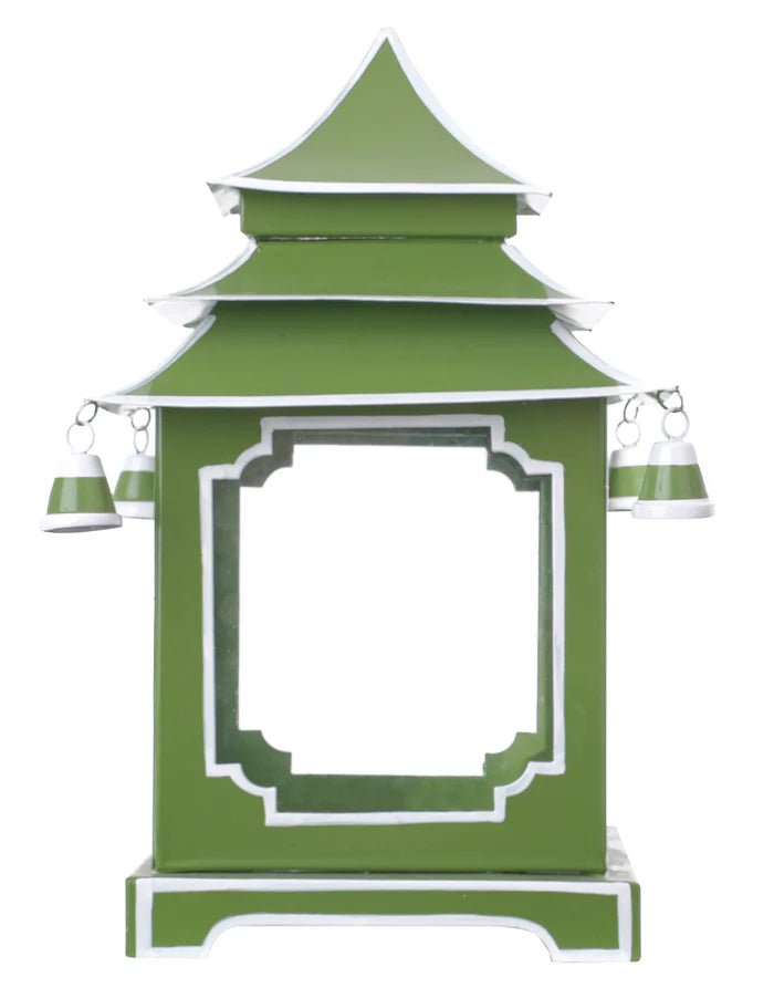 Mossy Green & White Pagoda Lantern