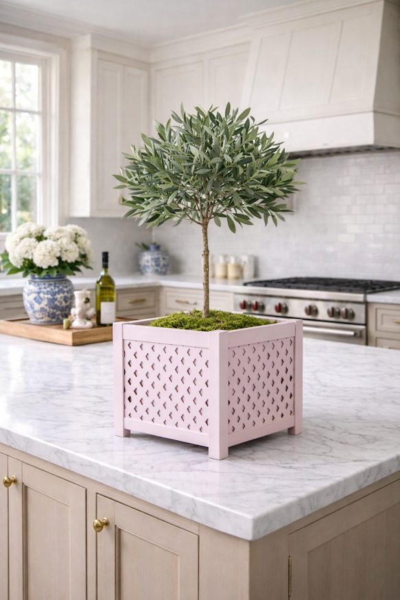 Pink Lattice Planter