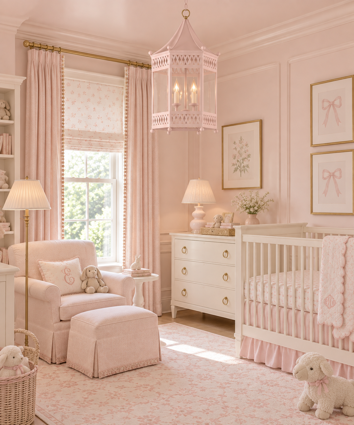 Pink Pagoda Lantern Chandelier