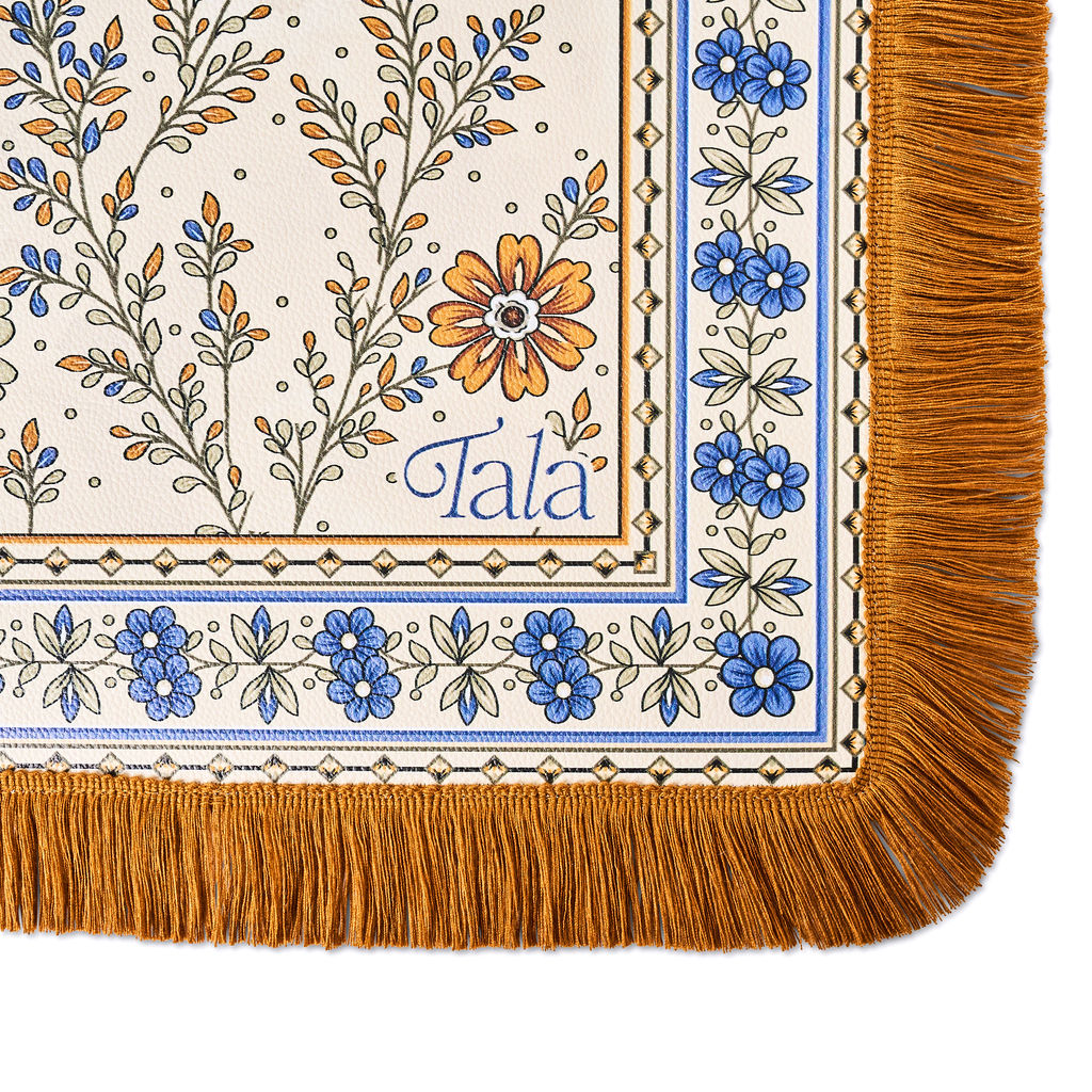 The Sonoma Mahjong Mat - Wildflowers with Suede Fringe