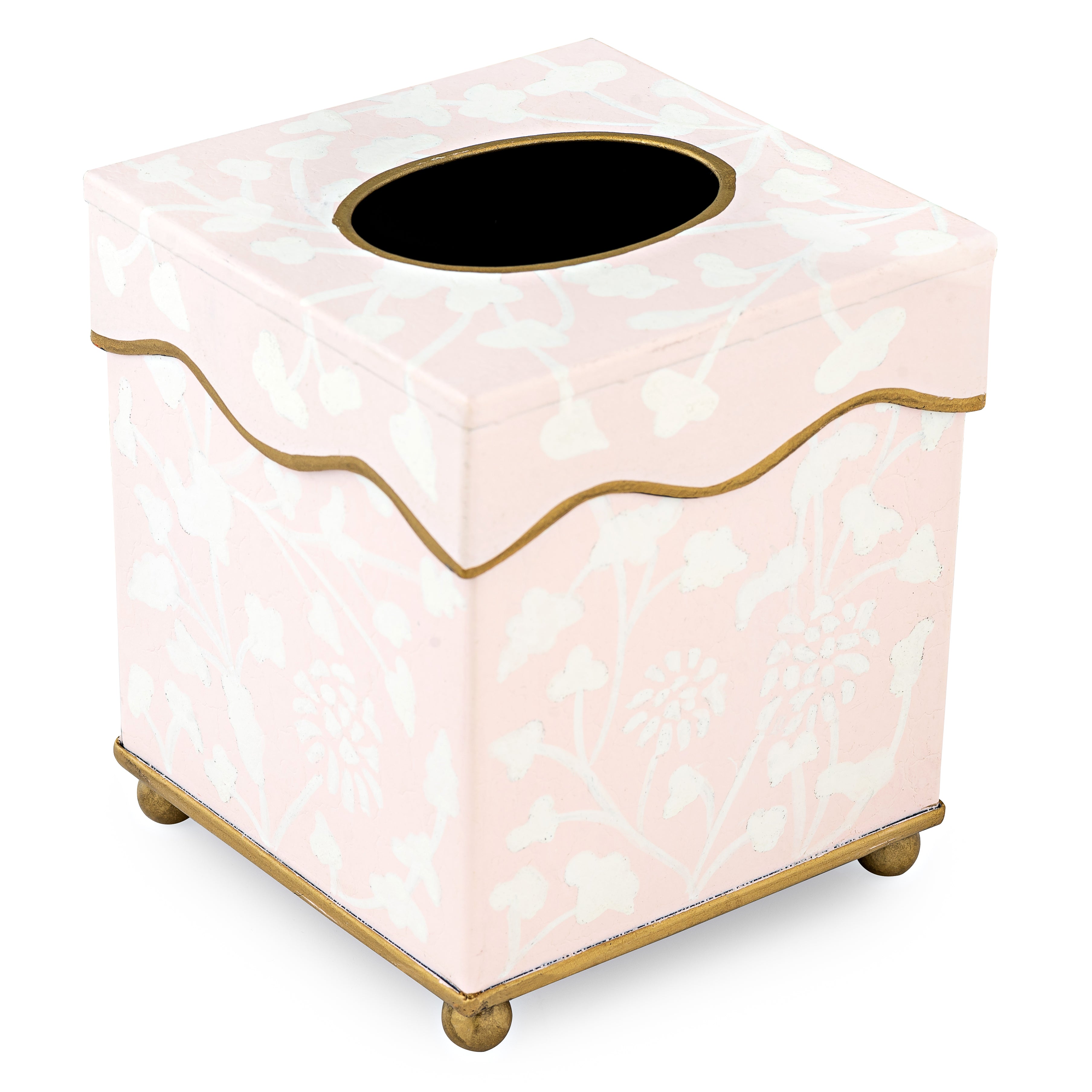 Pale Pink Spring Floral Tissue Holder