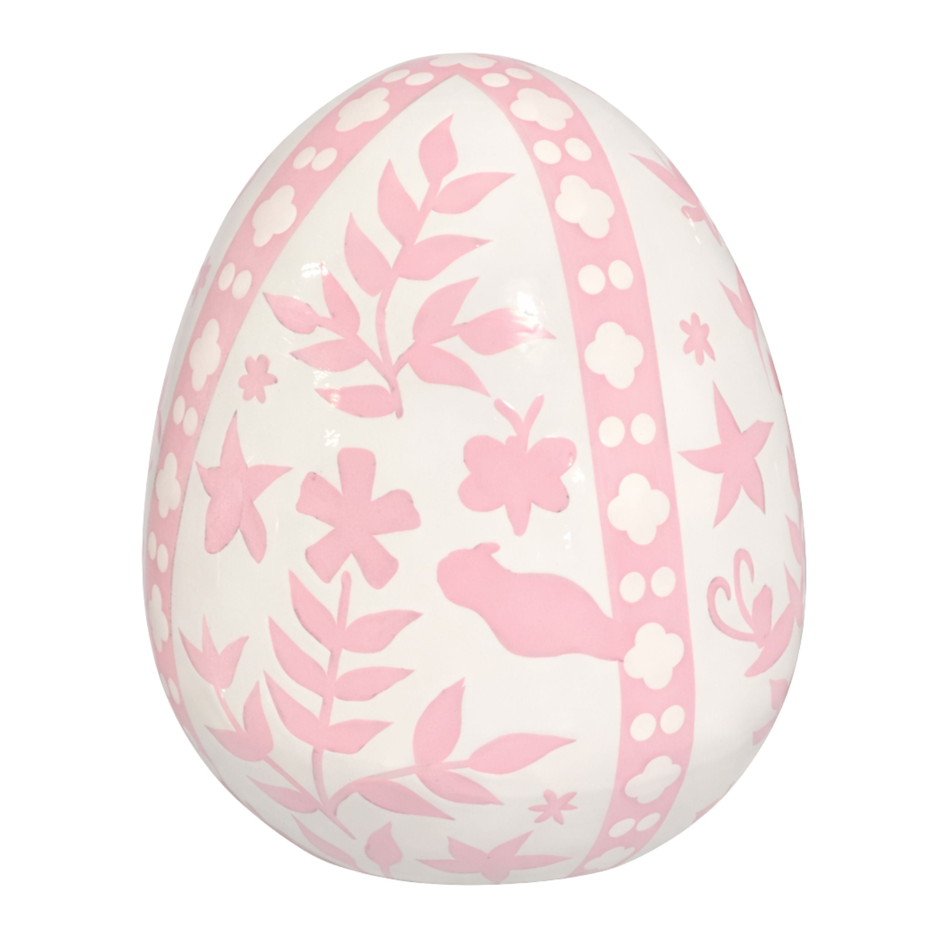 Pink & White Trellis Leaf Egg