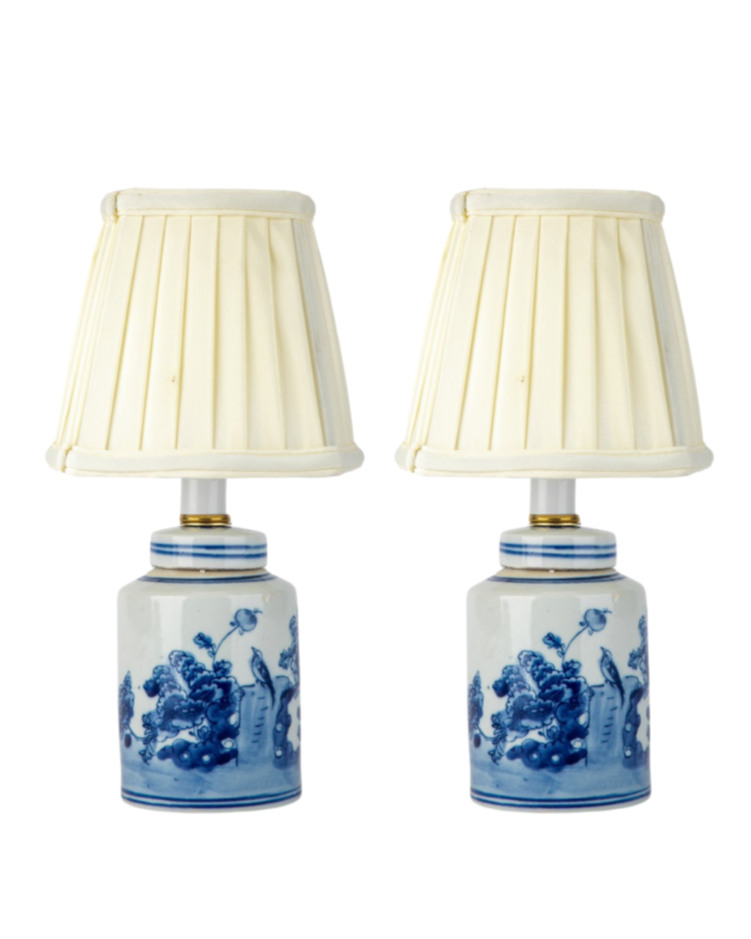 Set of 2 Floral Tea Jar Mini Lamp