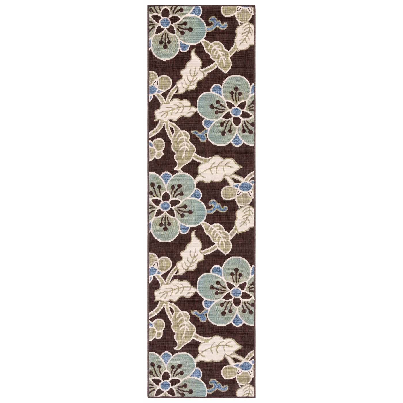 Safavieh Veranda 001 Rug, VER001 - Chocolate / Aqua