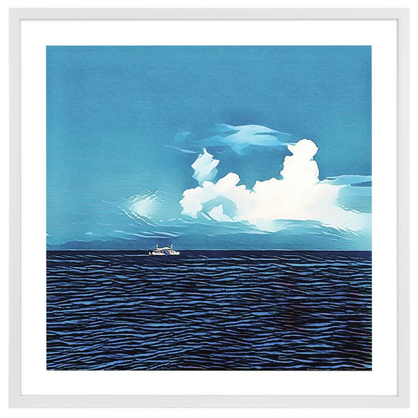 Day At Sea, 28 X 28, Framed Wall Art, WLA2068 | Safavieh - Blue / White