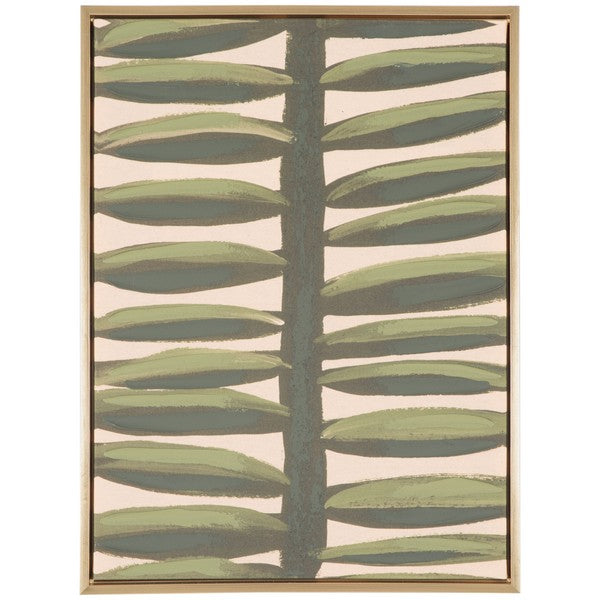 Beanstalk,18 X 24, Framed Linen Canvas, WLA2075 | Safavieh - Green / Beige