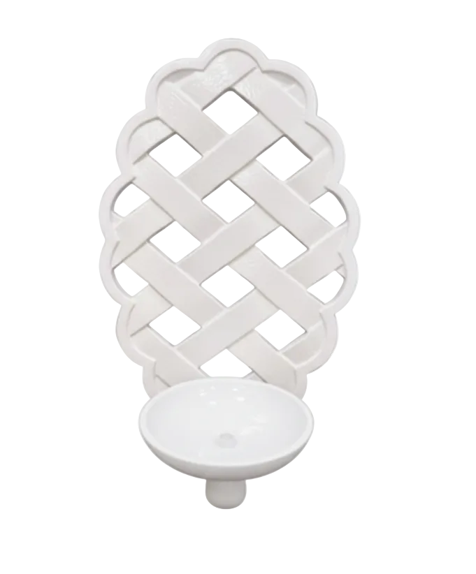 White Lattice Sconce