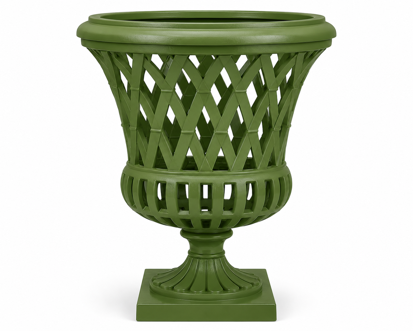 16" Lawn Green Lattice Urn