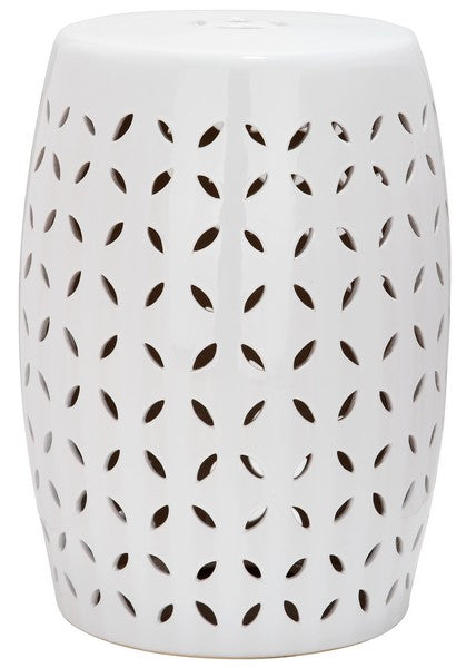 Lattice Petal Garden Stool, ACS4509 | Safavieh - White