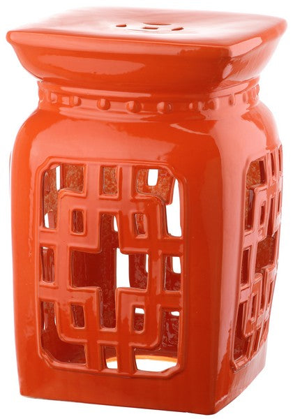 Beijing Filigree Garden Stool, ACS4538 | Safavieh - Orange