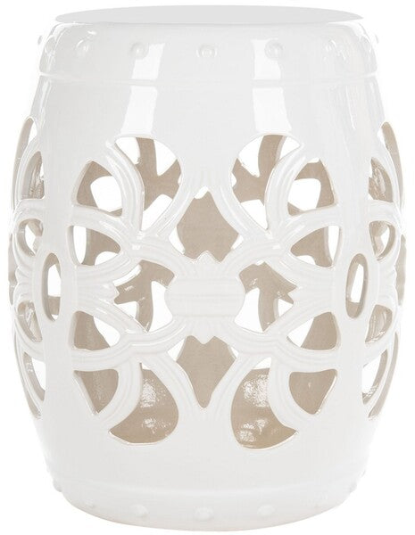 Imperial Vine Garden Stool, ACS4539 | Safavieh - Antique White