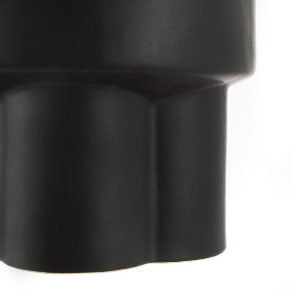 Cordiz, 14.25 Inch, Ceramic Garden Stool, ACS4593 | Safavieh - Matte Black