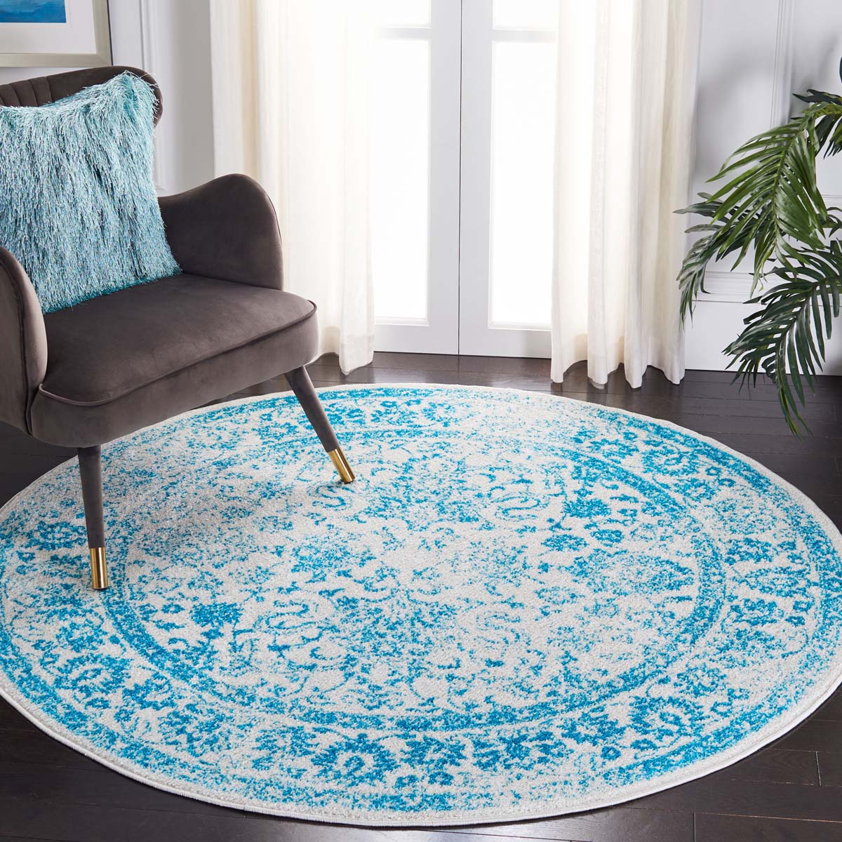 Safavieh Adirondack 109 Rug, Blue, ADR109 - Ivory / Teal