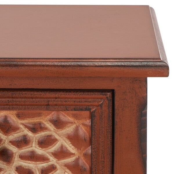 Ernest End Table With Storage Drawer, AMH4080 | Safavieh - Dark Brown