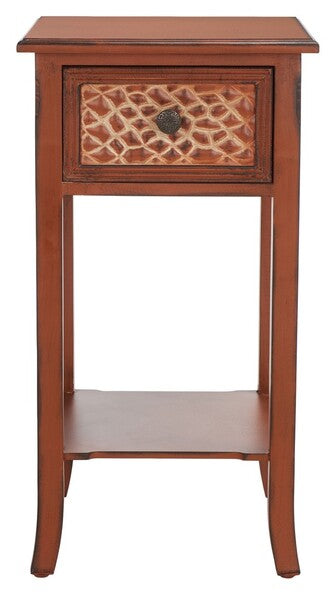Ernest End Table With Storage Drawer, AMH4080 | Safavieh - Dark Brown