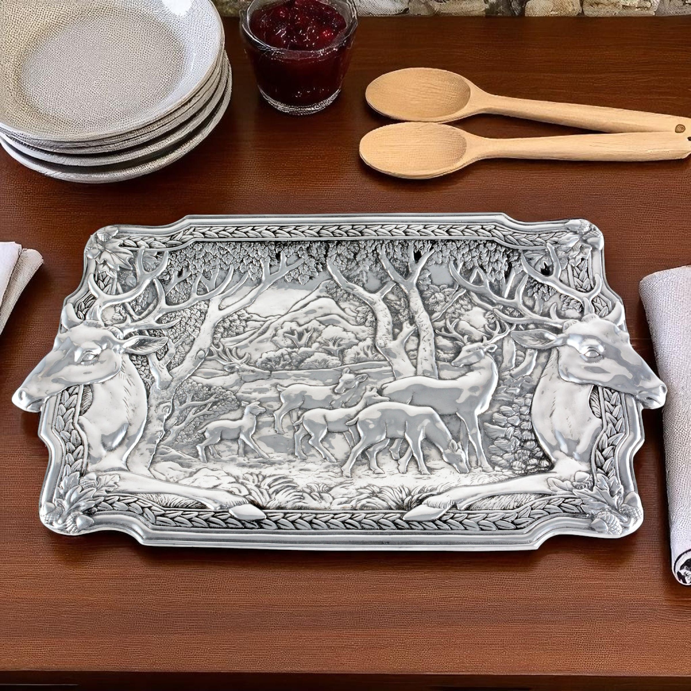 Elk Herd Oblong Tray