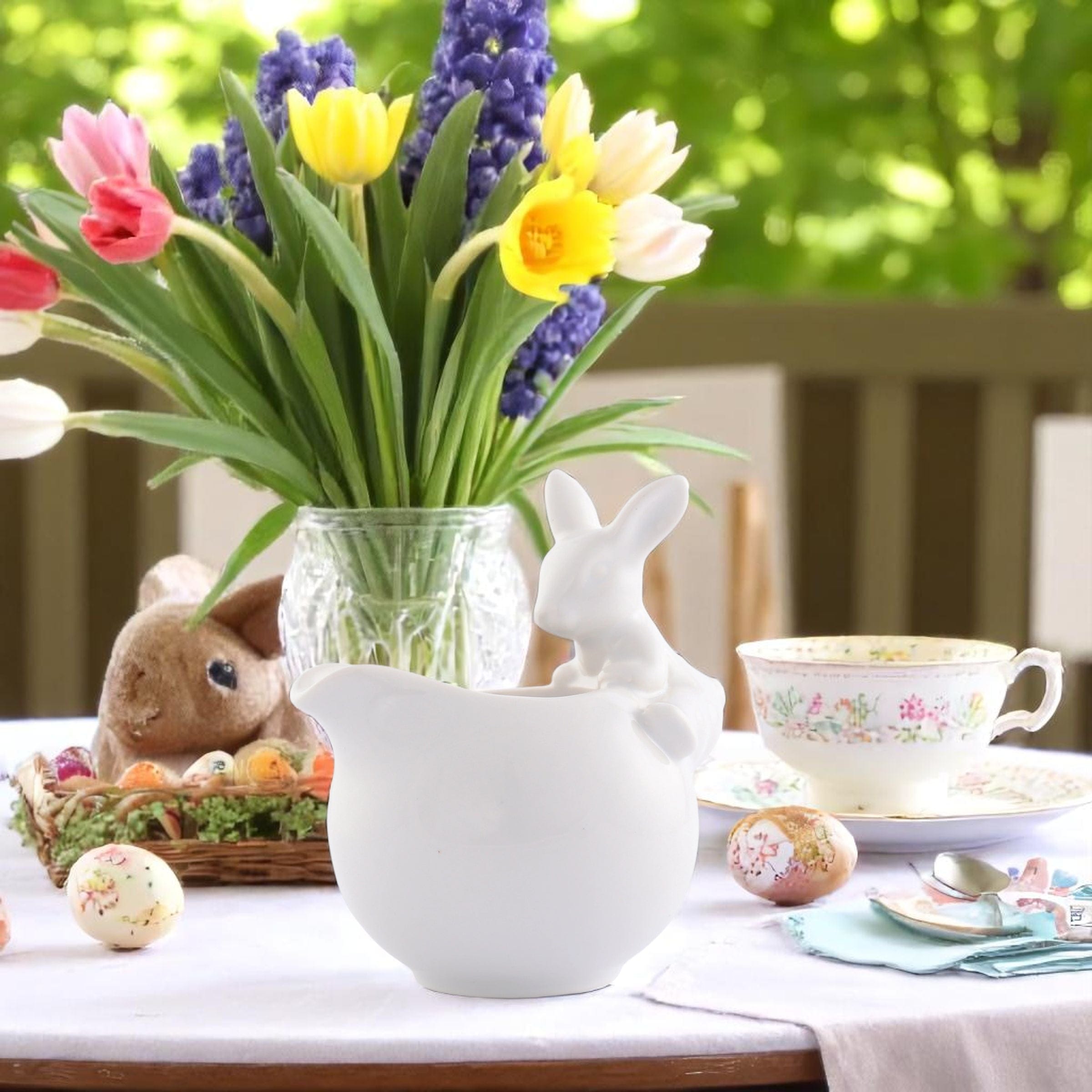 Porcelain Climbing Bunny Creamer