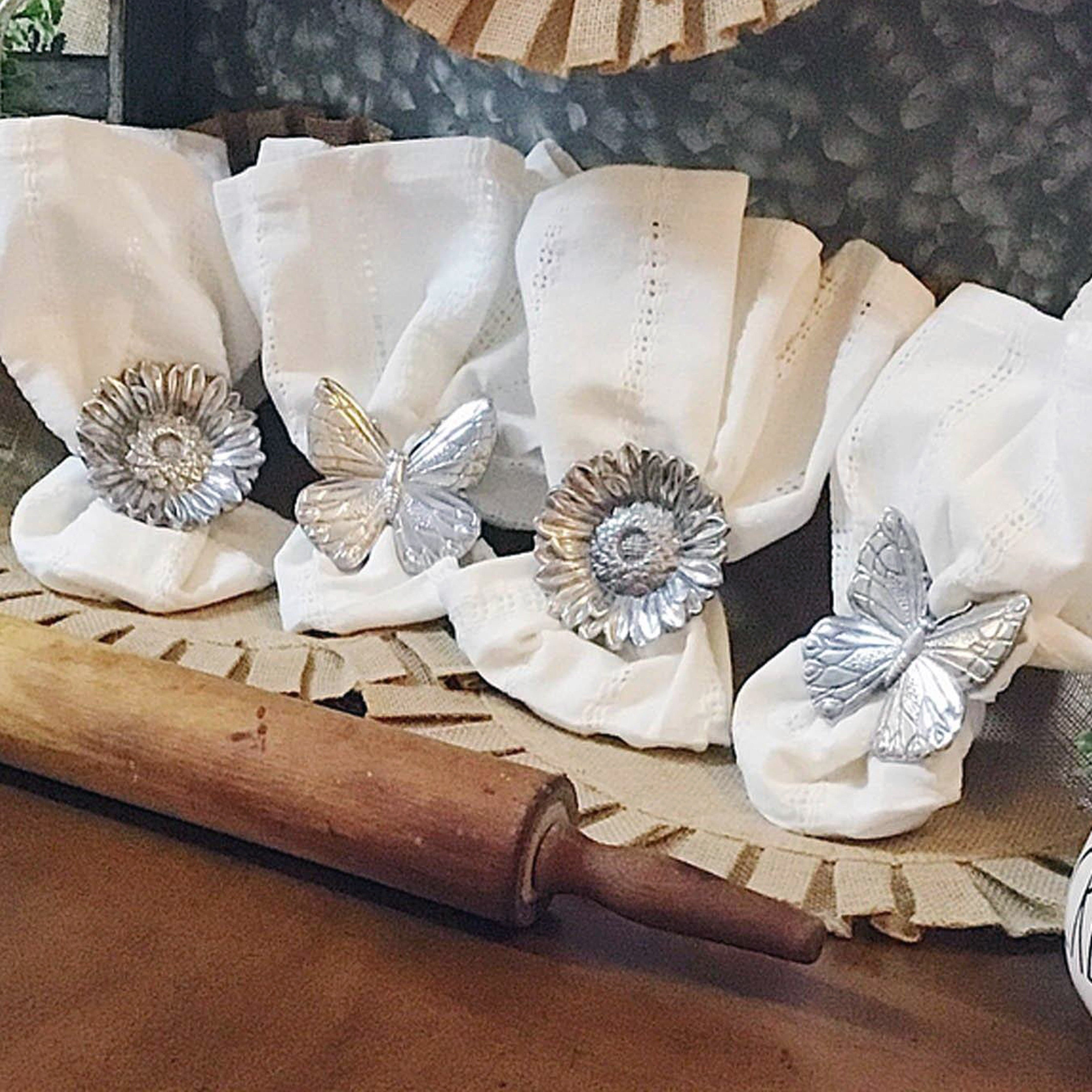 Butterfly and Flower Napkin Rings