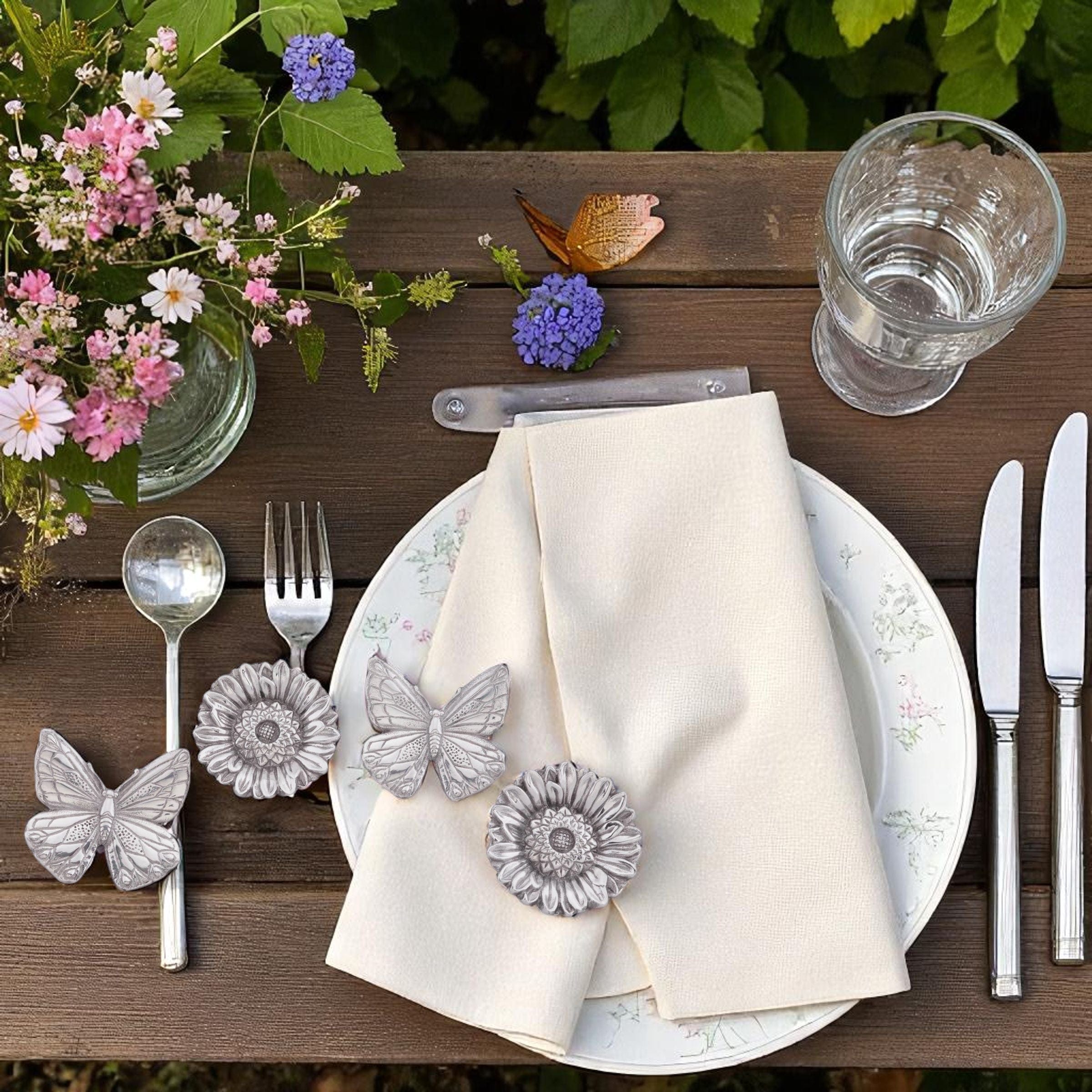 Butterfly and Flower Napkin Rings