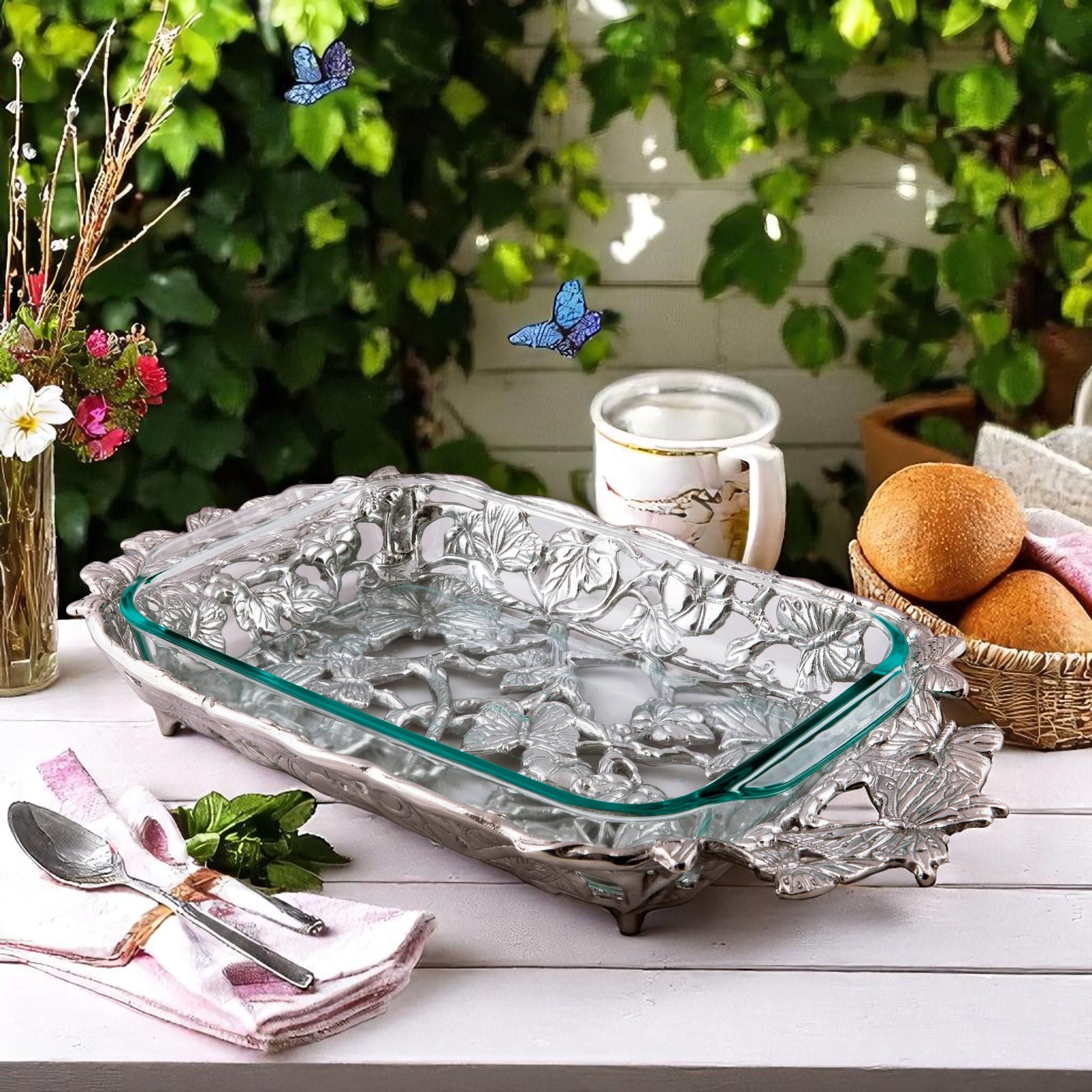 Butterfly Pyrex Holder 3qt