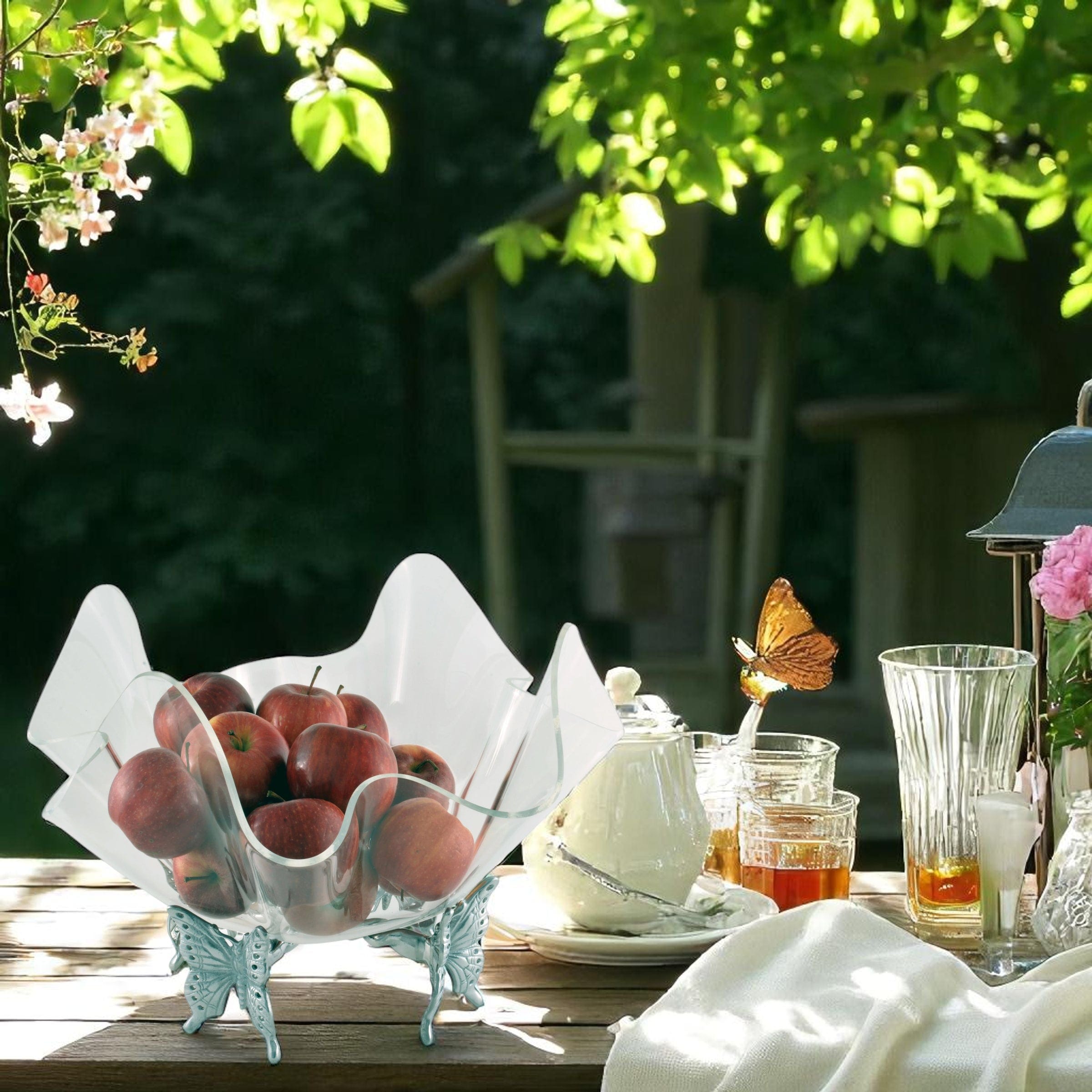 Butterfly Stand Acrylic Bowl 14