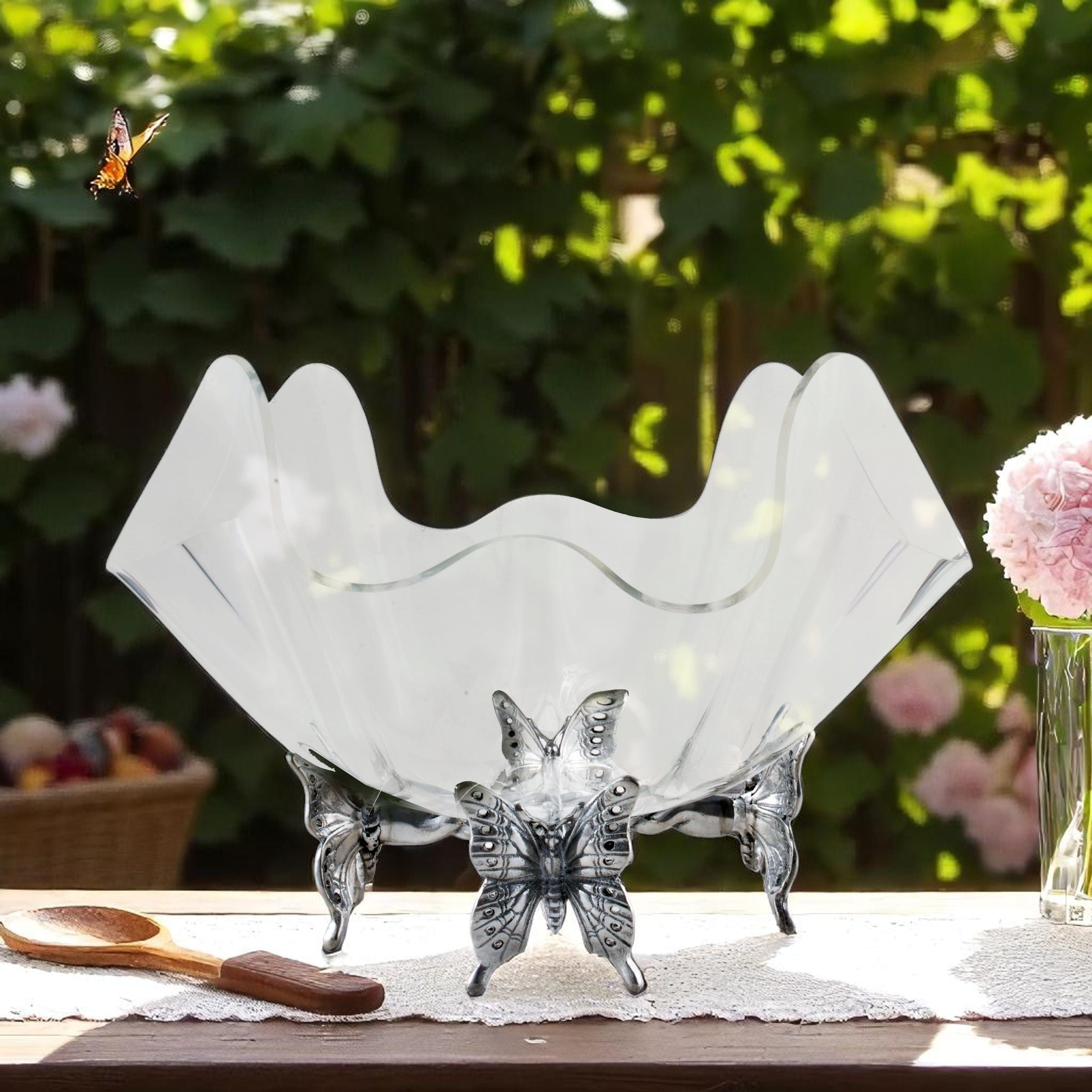 Butterfly Stand Acrylic Bowl 14