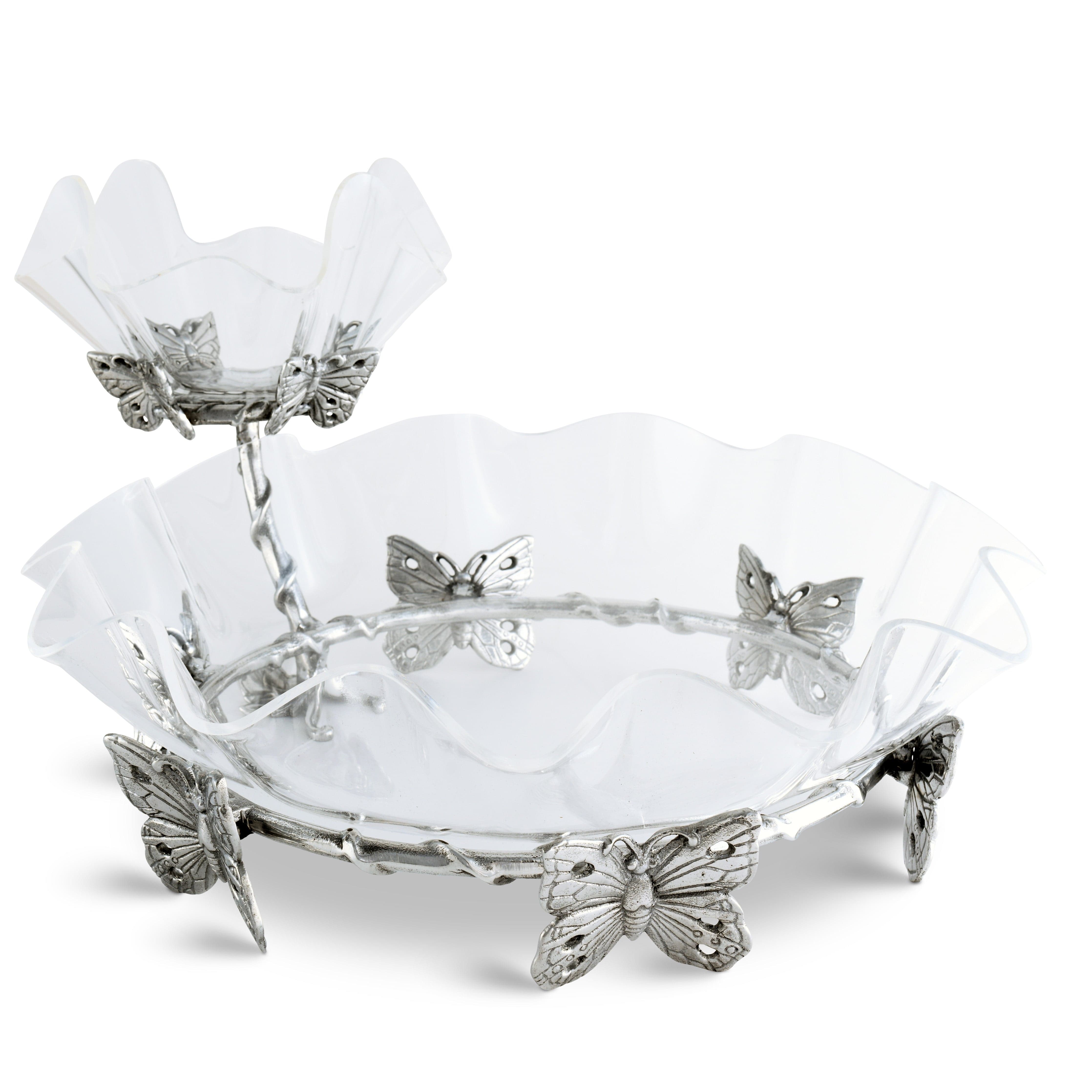 Butterfly Stand Acrylic Bowl 16