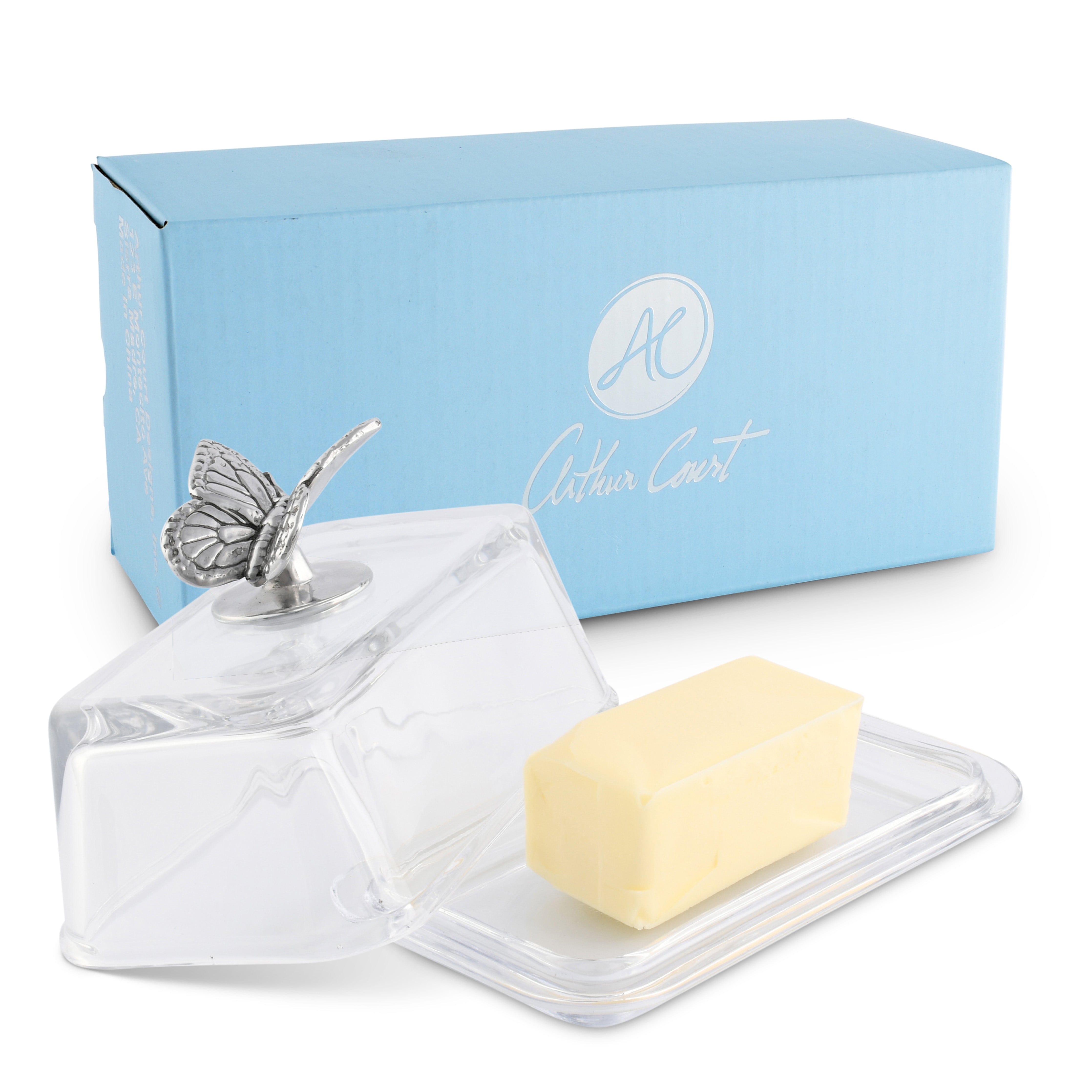 Glass Butter Dish - Butterfly