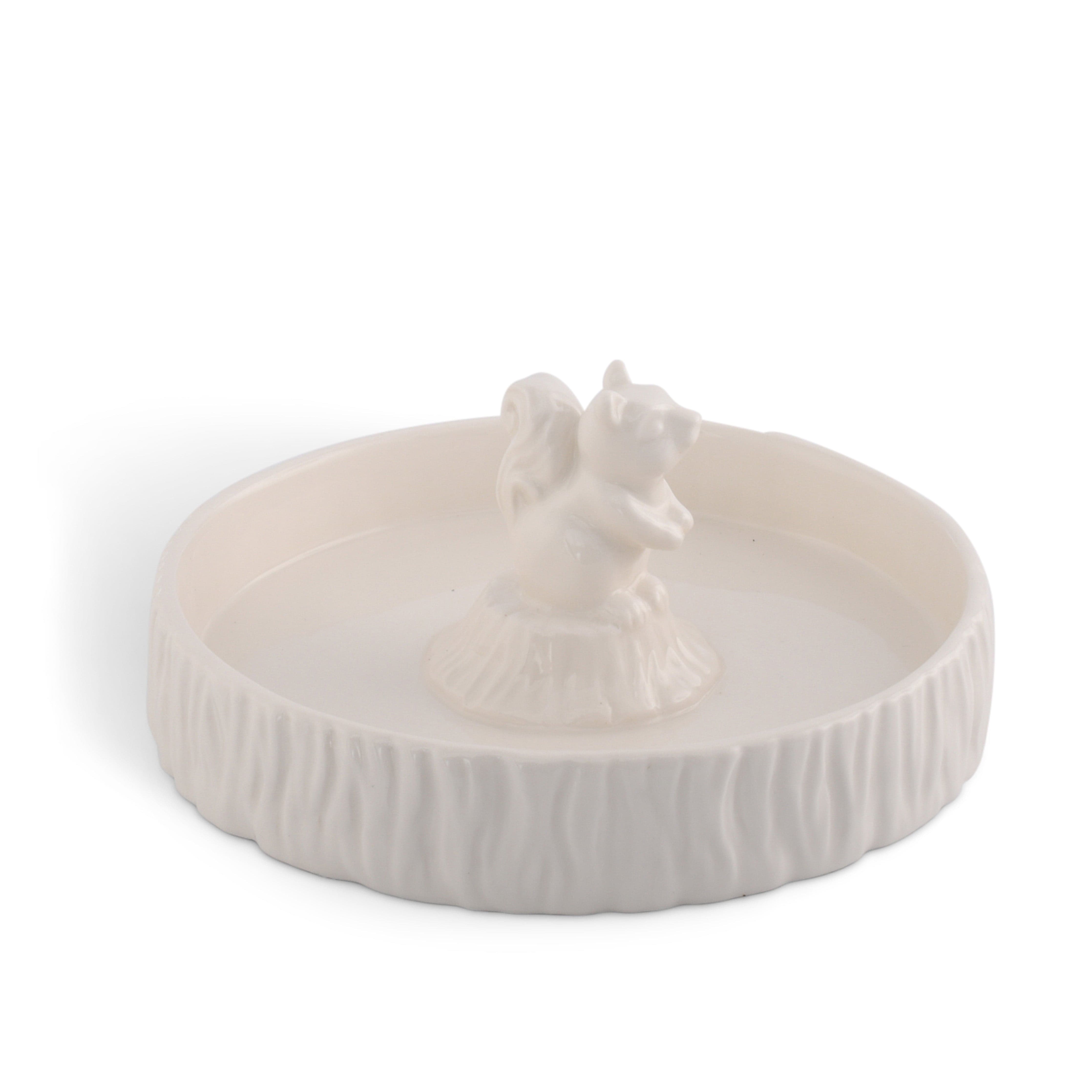 Standing Squirrel Stoneware Nut Bowl