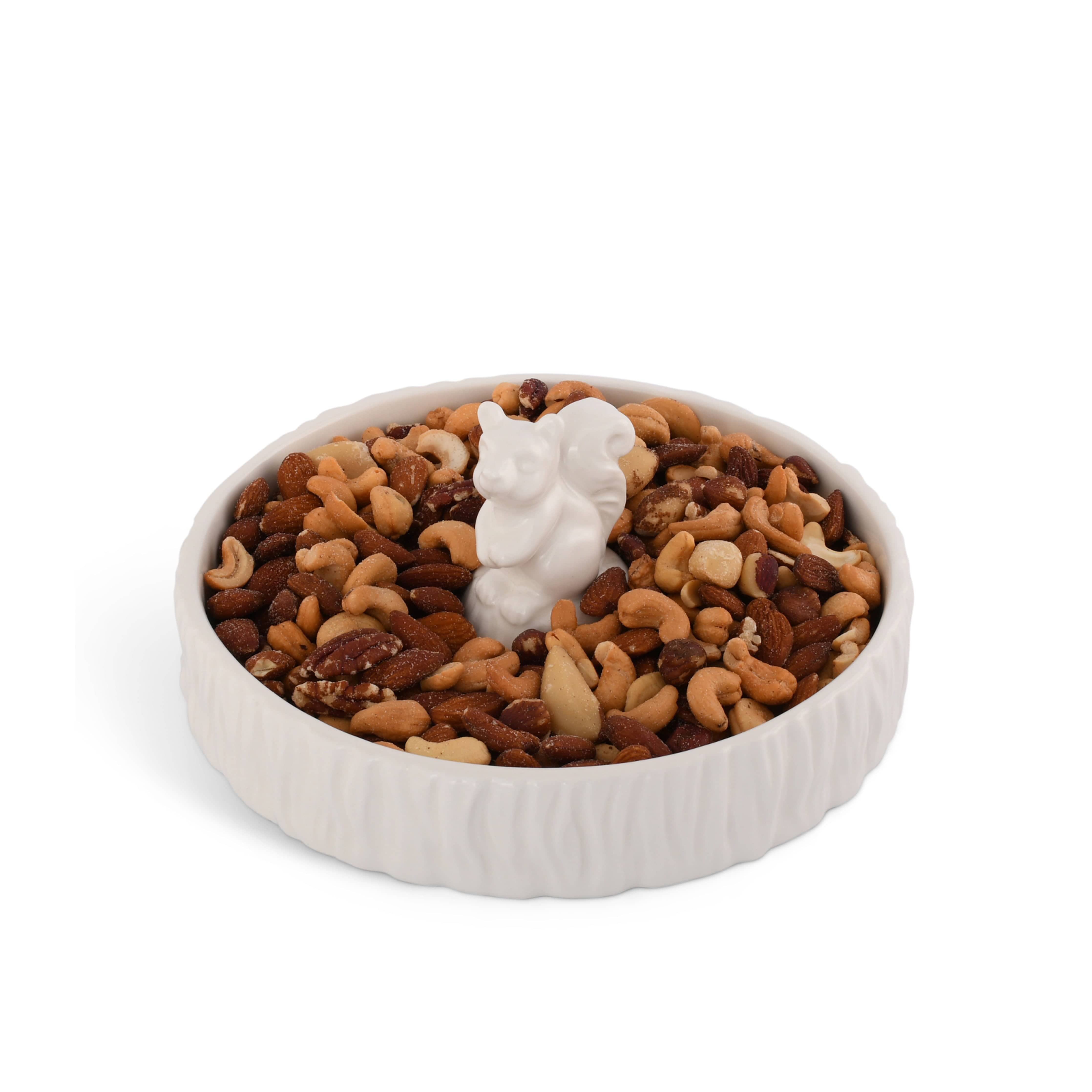 Standing Squirrel Stoneware Nut Bowl