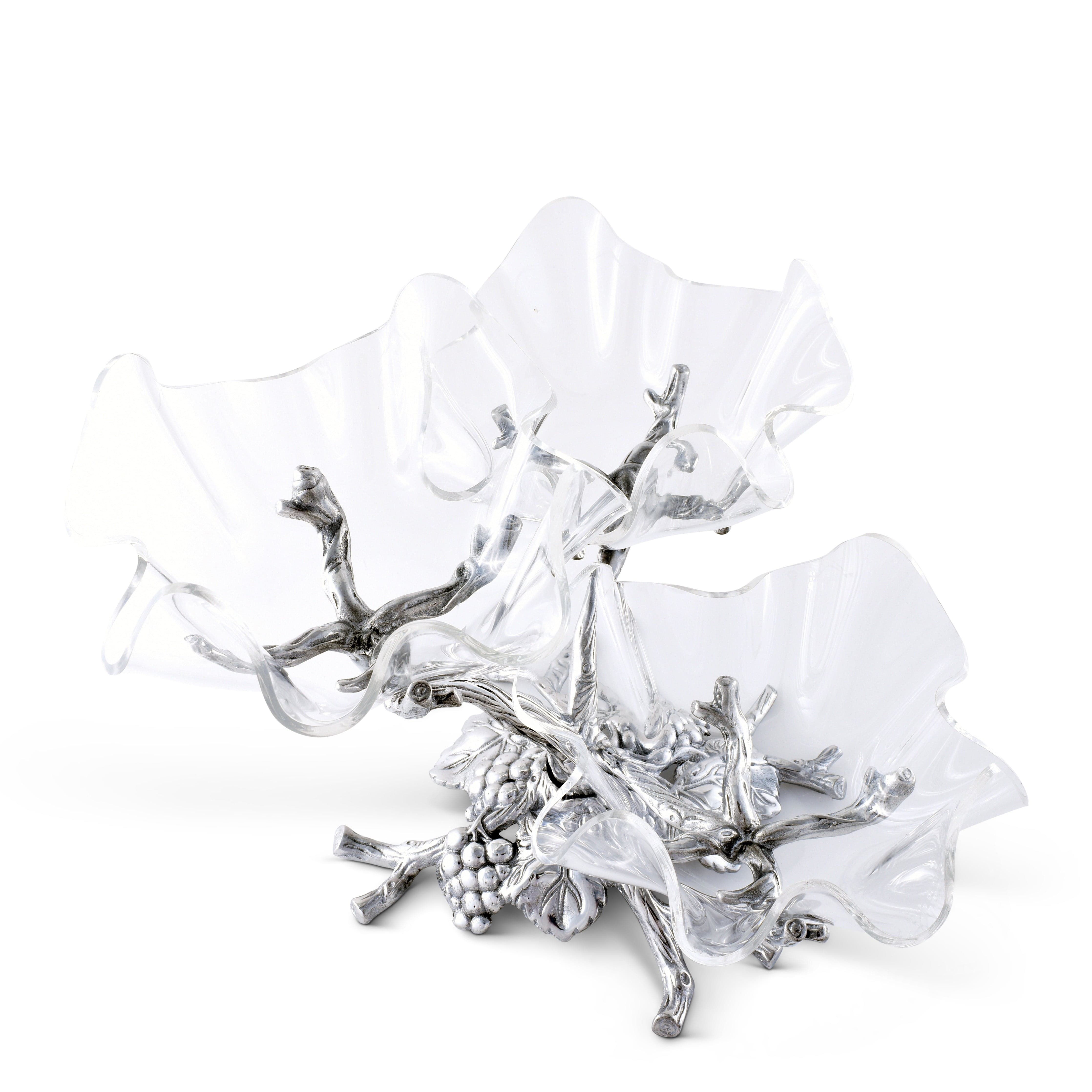 Grape Acrylic Bowls 3-Tiered Stand