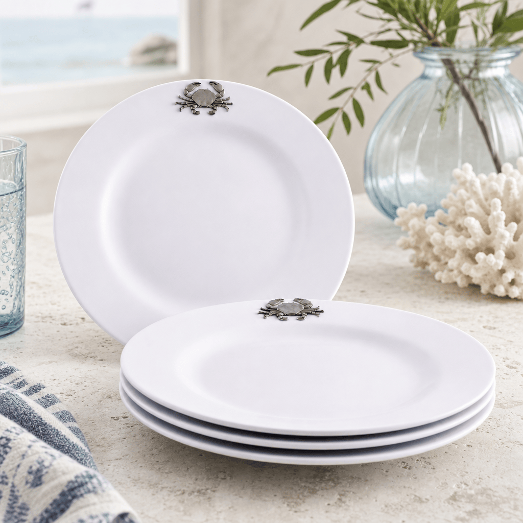 Crab Melamine Lunch Plates - Set of 4