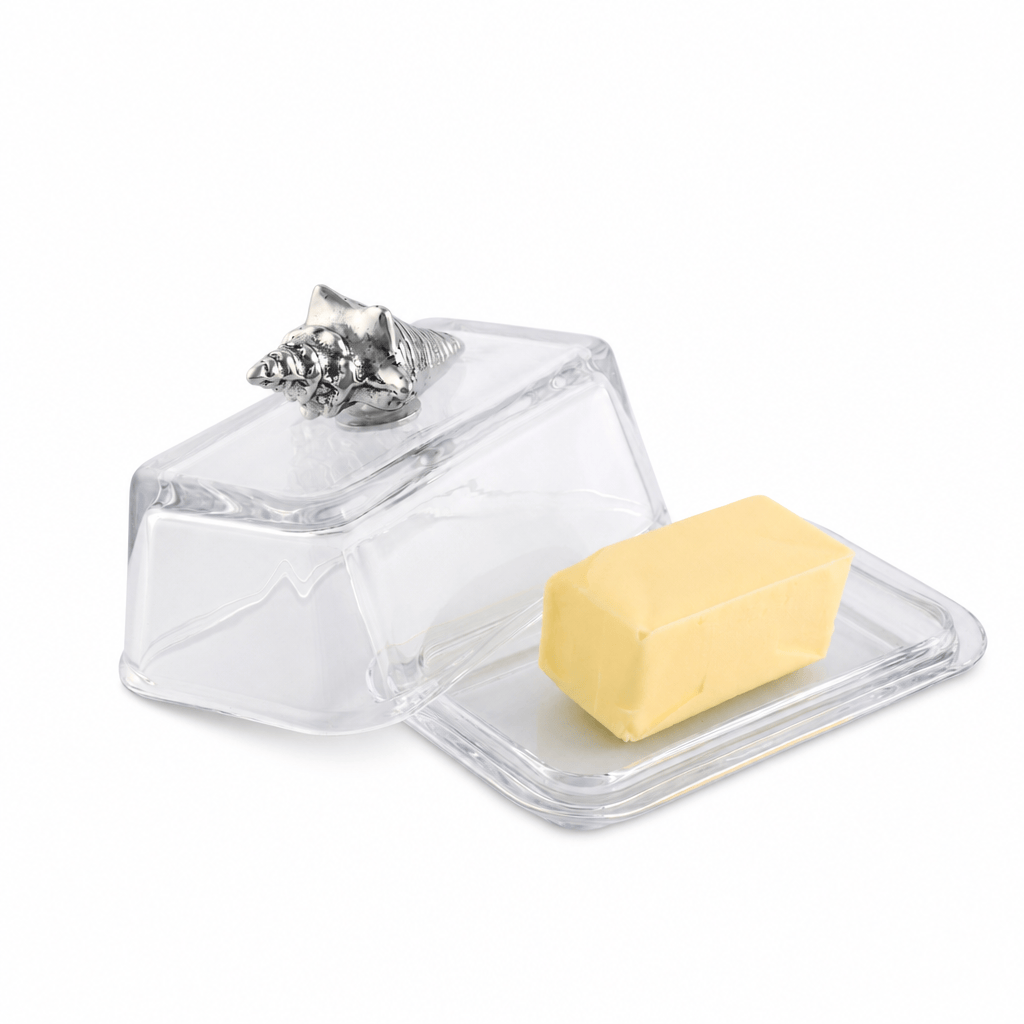 Glass Butter Dish- Shell