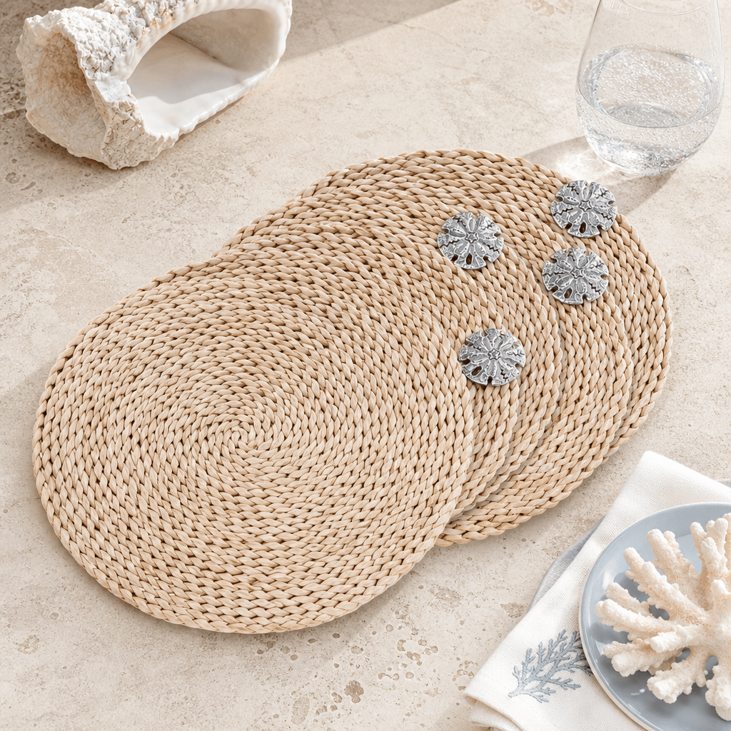 Sand Dollar Twisted Seagrass Placemats - set of 4