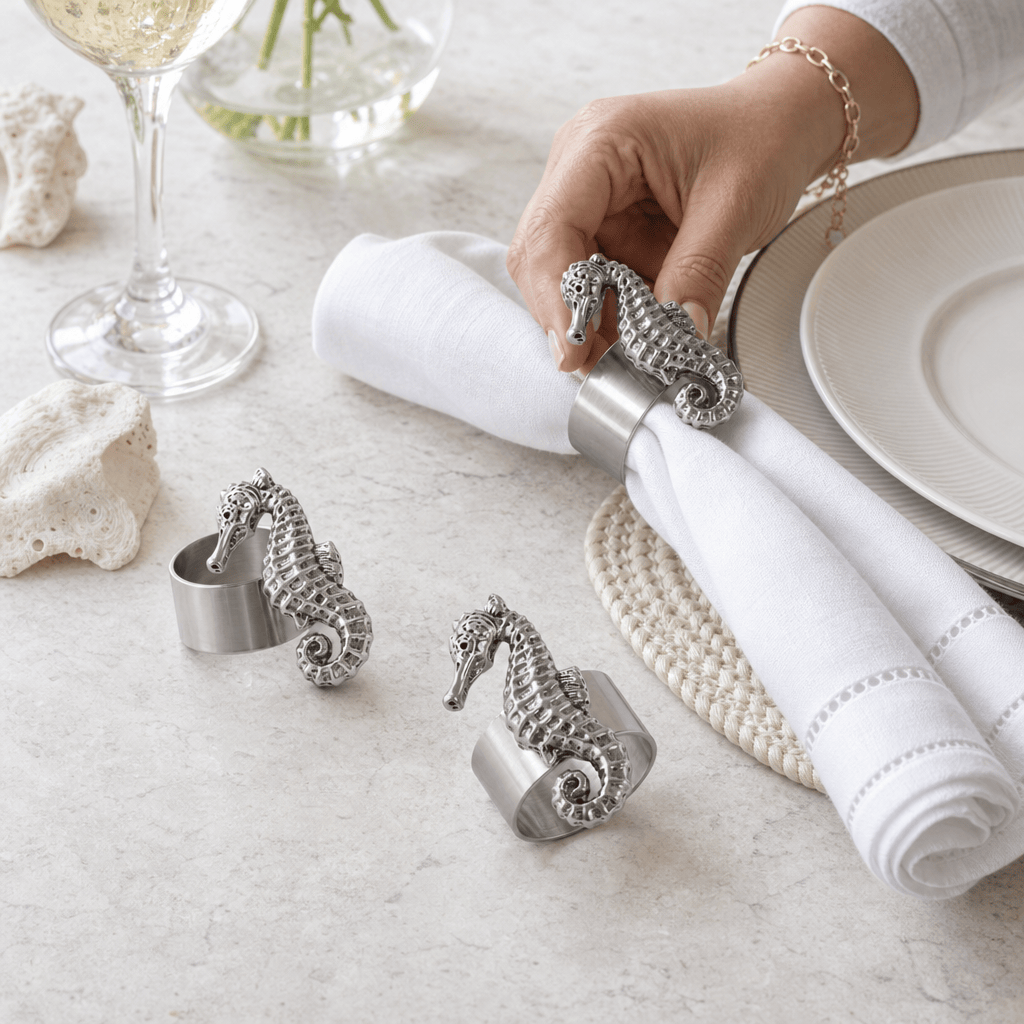 Sea Horse Napkin Rings - set of 4