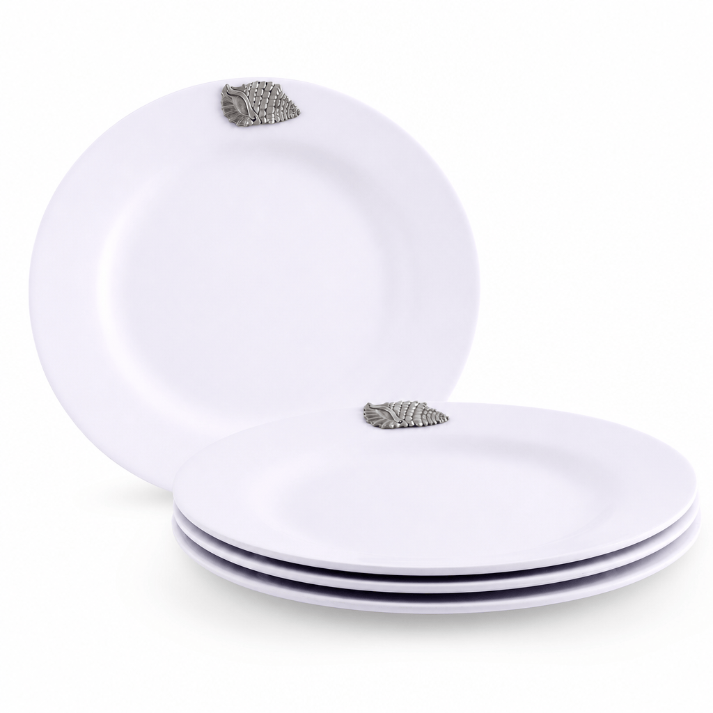 Sea Shell Melamine Lunch Plates - Set of 4
