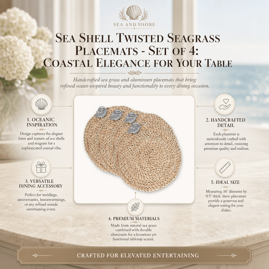 Sea Shell Twisted Seagrass Placemats - set of 4