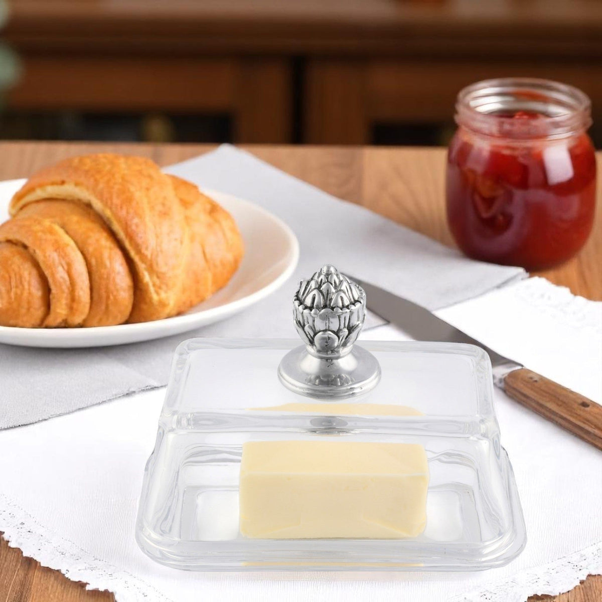 Glass Butter Dish - Concho