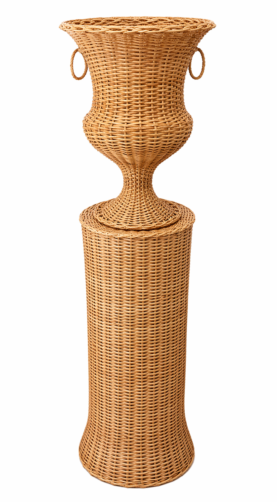 Round Wicker Urn and Pedestal (3 Options)
